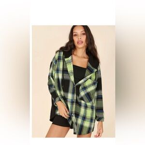 Boutique Plaid Women's Jacket - Green and Black